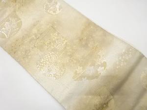 アンティーク　引箔　茶道具模様織り出し袋帯（材料）